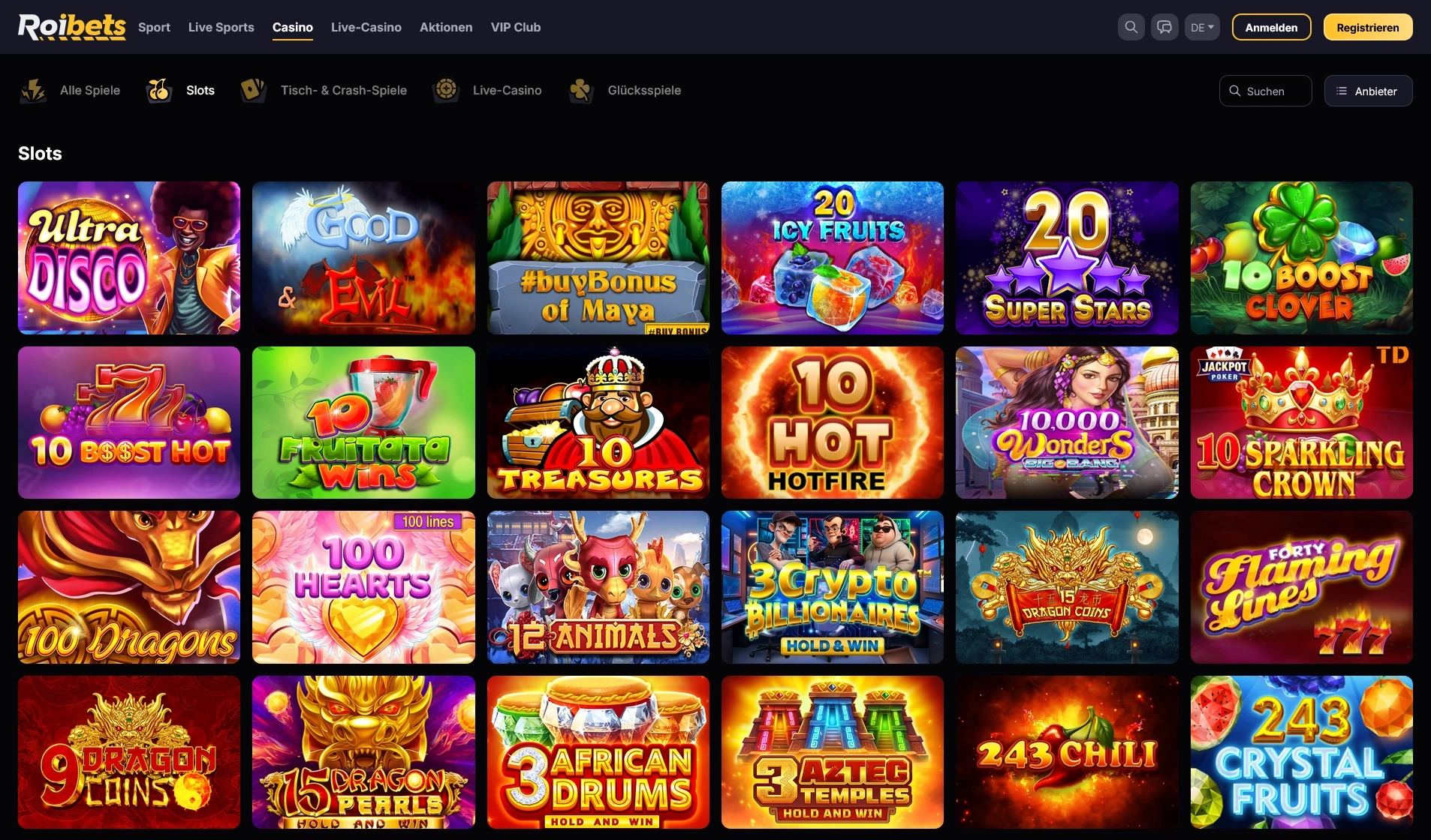 Alle slots bei roibets deutschland casino