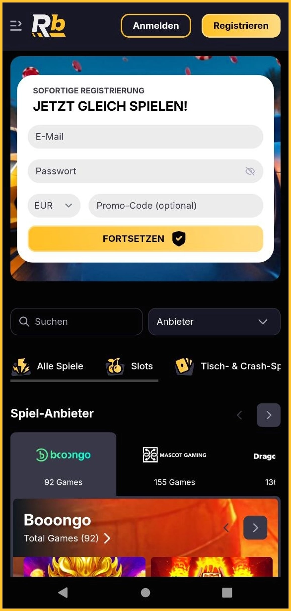 Mobile Nutzung von RoiBets Casino mit voller Funktionalität